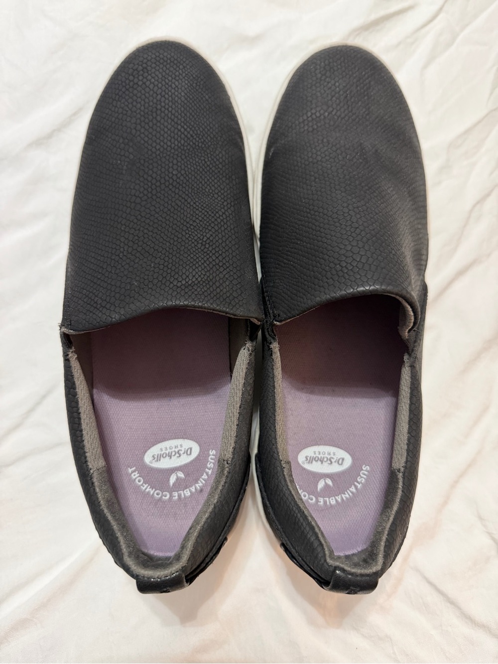 Dr. Scholl's Black Slip-On Textured Comfort Loafers